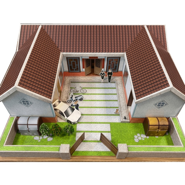 紙紮三合院 古色厝屋4