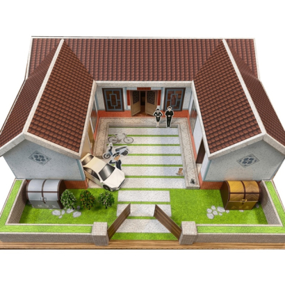 紙紮三合院 古色厝屋4